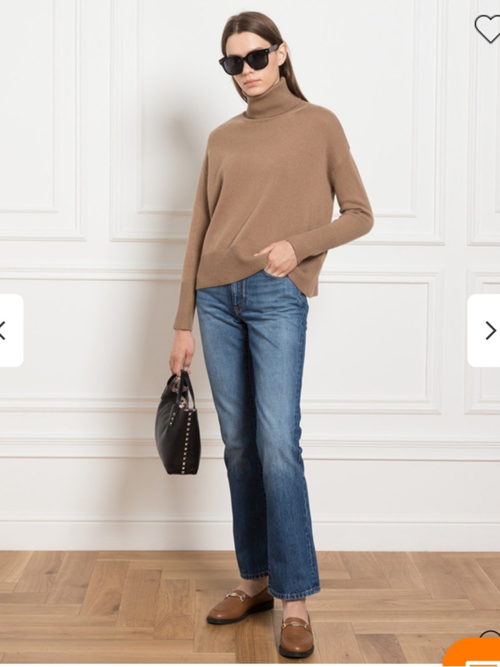 Valentino Camel Brown Turtleneck Sweater cashmere size M
